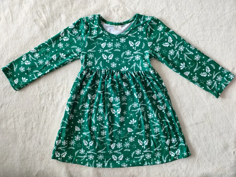 RTS NO MOQ SALES  G2-20-4;; White branches dark green long skirt silk skirt luxurious