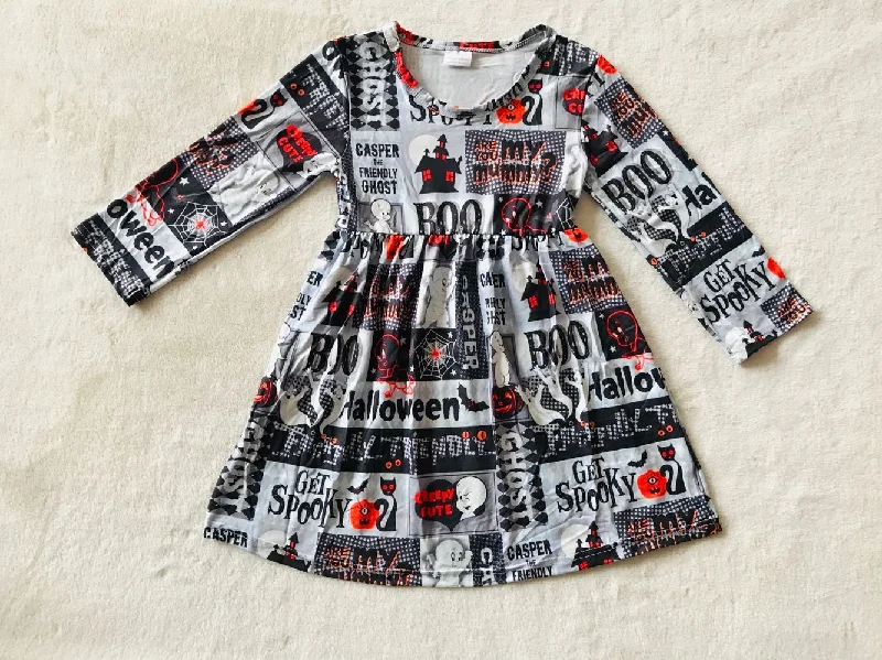 RTS NO MOQ SALES  G3--4-6 Black and red house long-sleeved skirt with letters low waist skirt