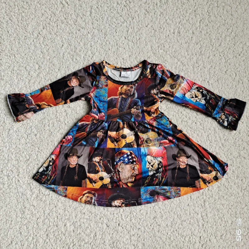 RTS NO MOQ SALES G4-12-3[ Guitar old man long-sleeved skirt lightweight skirt design