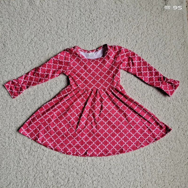 RTS NO MOQ SALES G4-12-5; White pattern plaid rose red long-sleeved skirt maxi skirt elegant RTS NO MOQ SALES G4-12-5; White pattern plaid rose red long-sleeved skirt maxi skirt elegant