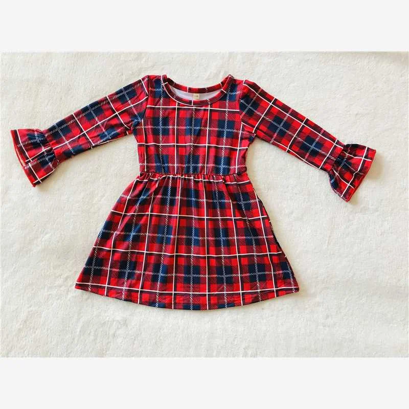RTS NO MOQ SALES  G4-6. Navy blue plaid long-sleeved skirt linen skirt natural