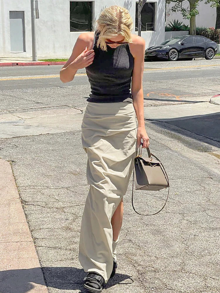 High Street Long Skirts Women Summer High Waist Bodycon Sexy Maxi Skirt Summer Wrinkled Irregular Split Pencil Skirts Y2K corduroy skirt durable High Street Long Skirts Women Summer High Waist Bodycon Sexy Maxi Skirt Summer Wrinkled Irregular Split Pencil Skirts Y2K corduroy skirt durable