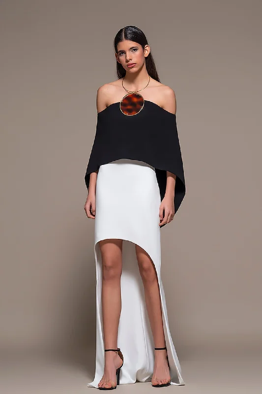 Offshoulder Top with High Low Skirt