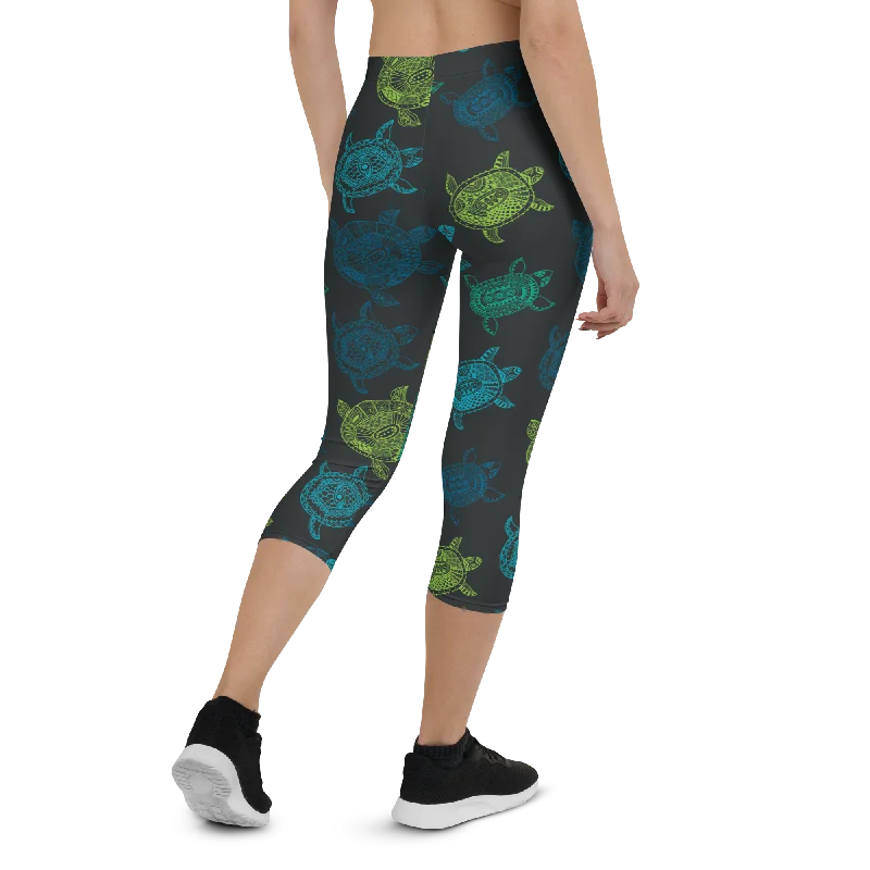 Women's CoastFlex Turtle Bay Capri Leggings Comfortable Power Mesh Leggings