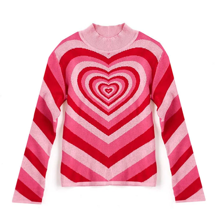 All You Need Is Love Sweater Striped Floral Plaid