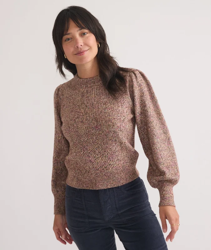 Alma Puff Sleeve Sweater Layered Multi-layer Single Layer