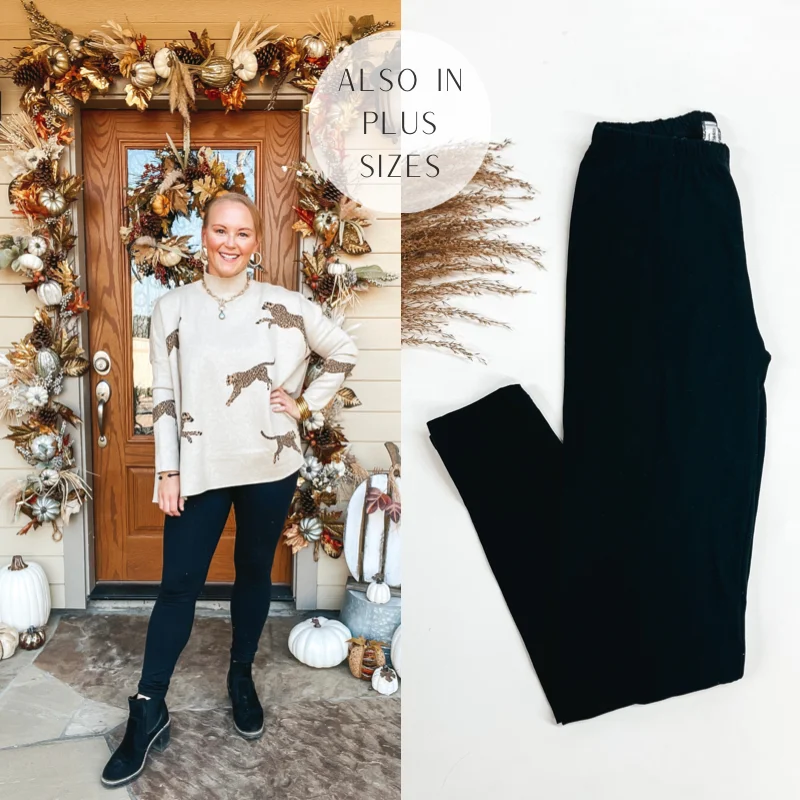 Amazing Grace Black Leggings Elegant Velvet Leggings