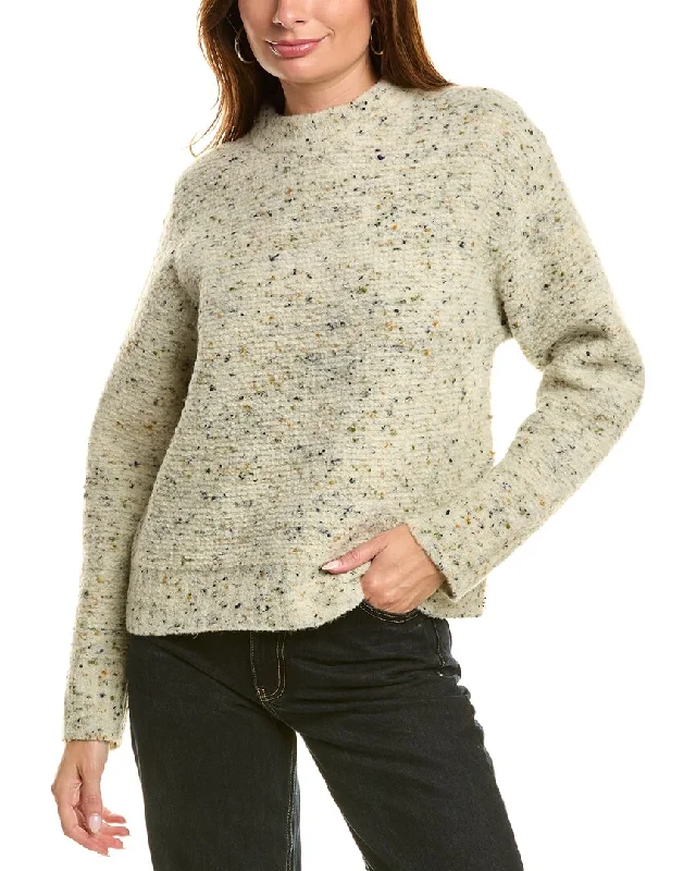 Theory Boxy Wool-Blend Sweater Fleece Sweater Nylon Polyester