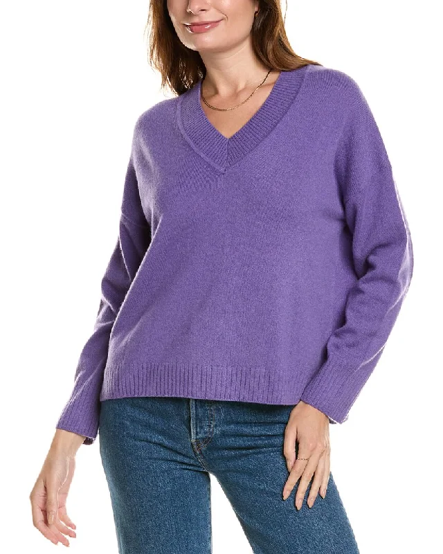 Design History V-Neck Cashmere Sweater Fleece Fabric Down Fabric Feather Fabric