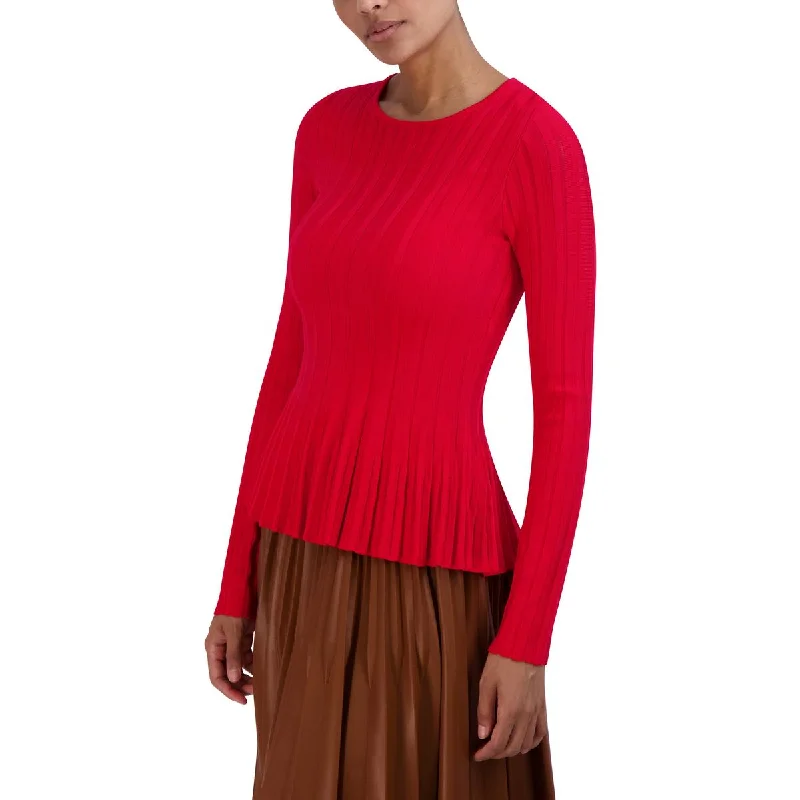 Womens Long Sleeve Pp Crewneck Sweater Cable Knit Ribbed Knit Lace Knit