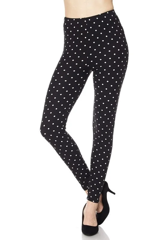 Black & White Polka Dot Leggings - Plus Chic Printed Yoga Pants