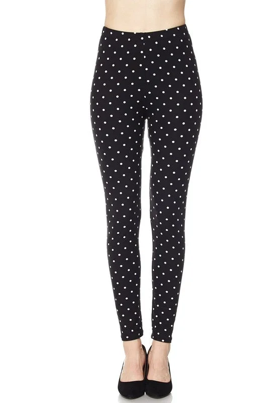 Black & White Polka Dot Leggings Elegant Black Leggings