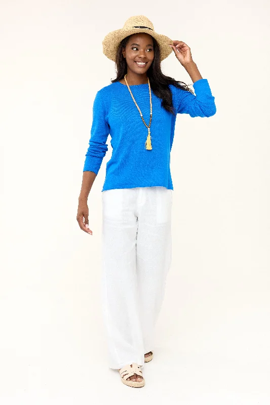 Brittany Sweater - True Blue Seamless Knitted Crochet