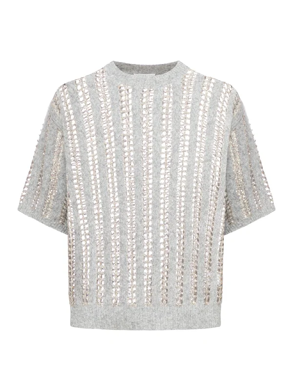 openwork sweater in cashmere blend Long Sweater Short Sweater Cropped Sweater