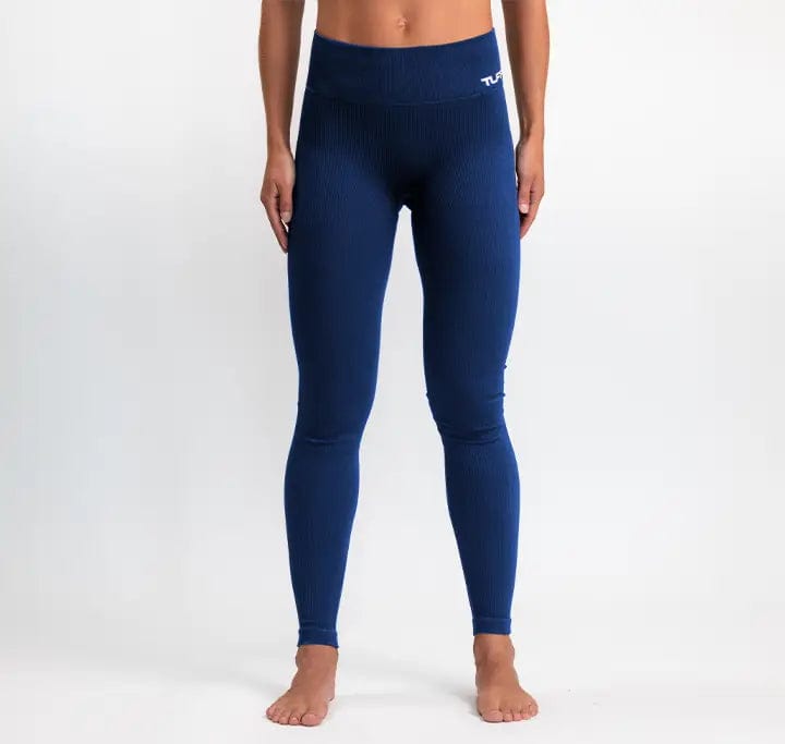 Classic Ribbed Leggings - Blue Elegant Textured Leggings