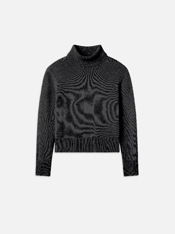 Clean Turtleneck Sweater -- Charcoal Heather High Neck Crew Neck V-Neck
