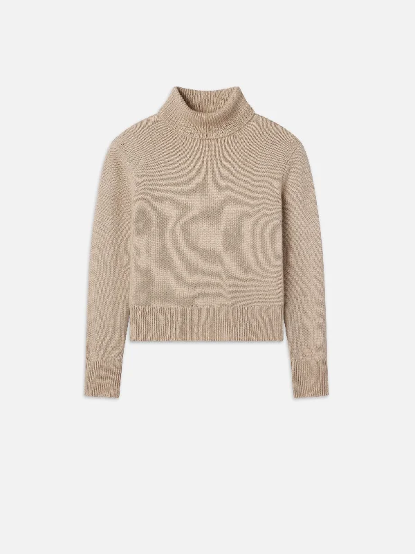 Clean Turtleneck Sweater -- Oatmeal Heather Tailored Straight A-Line