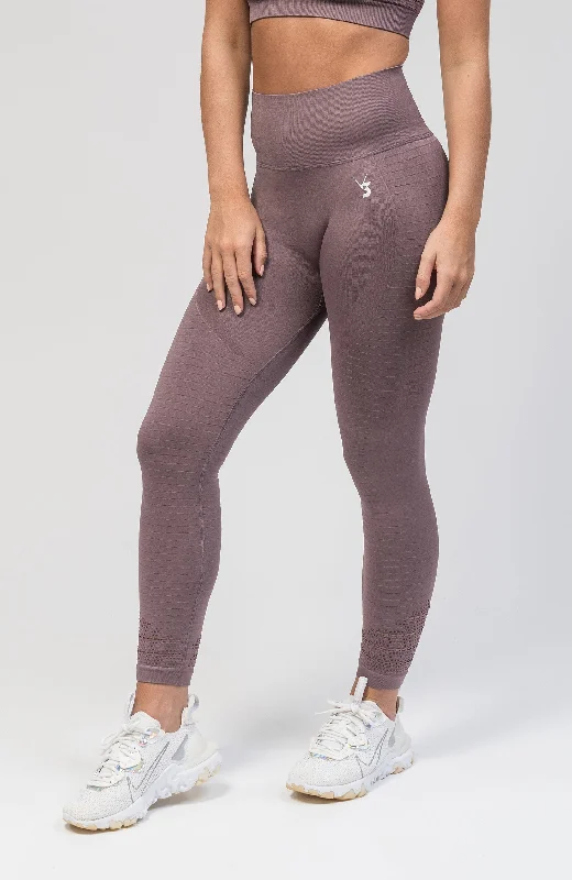 Contour Seamless Leggings - Mauve Trendy Adjustable Waist Leggings