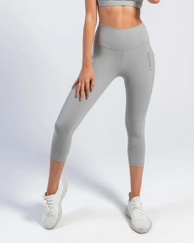 Core Cropped Leggings (Grey) Trendy Faux Suede Leggings
