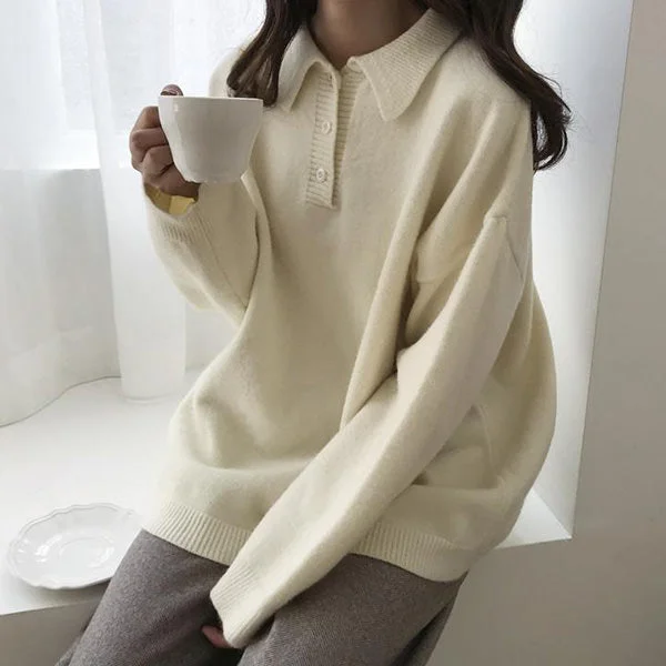 Cozy Days Button Neck Sweater Chenille Brocade Lace