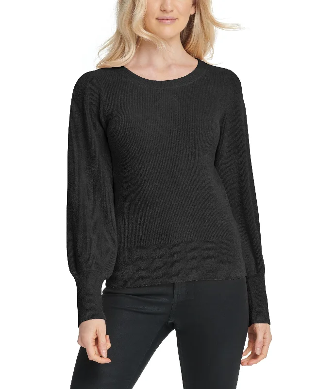 DKNY Chenille Blouson Sleeve Sweater Lightweight Heavyweight Midweight