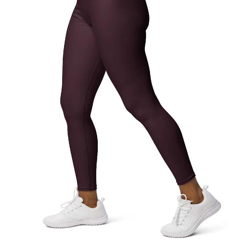 ELEVATED ESSENTIALS, BOOTY BOOSTING HIGH WAISTBAND LEGGING CABERNET Stylish Athletic Wear Leggings