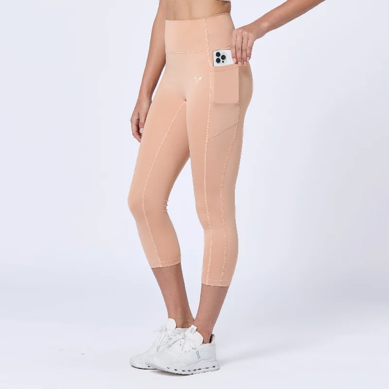 Essential ACT Leggings 21" 2.0 - Maple Sugar Cozy Textured Workout Leggings