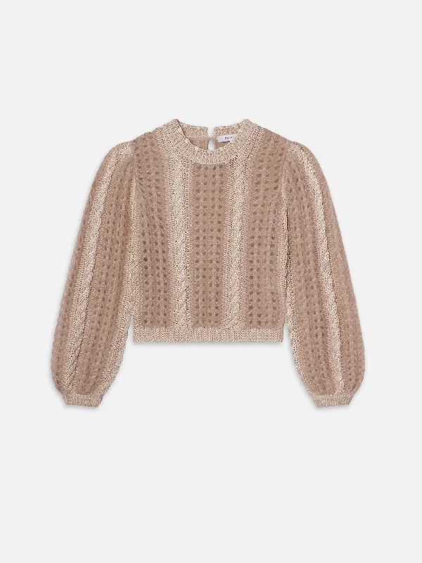 Femme Cable Mix Sweater -- Blush Multi Slim Fit Regular Fit Oversized