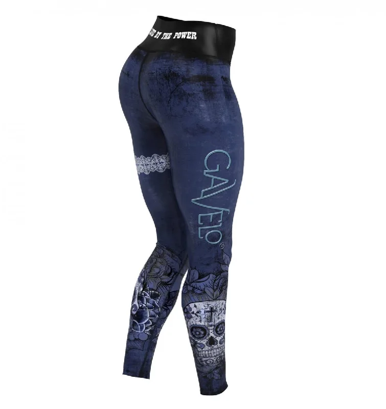 Gavelo Midnightskull Leggings Trendy Color Block Leggings