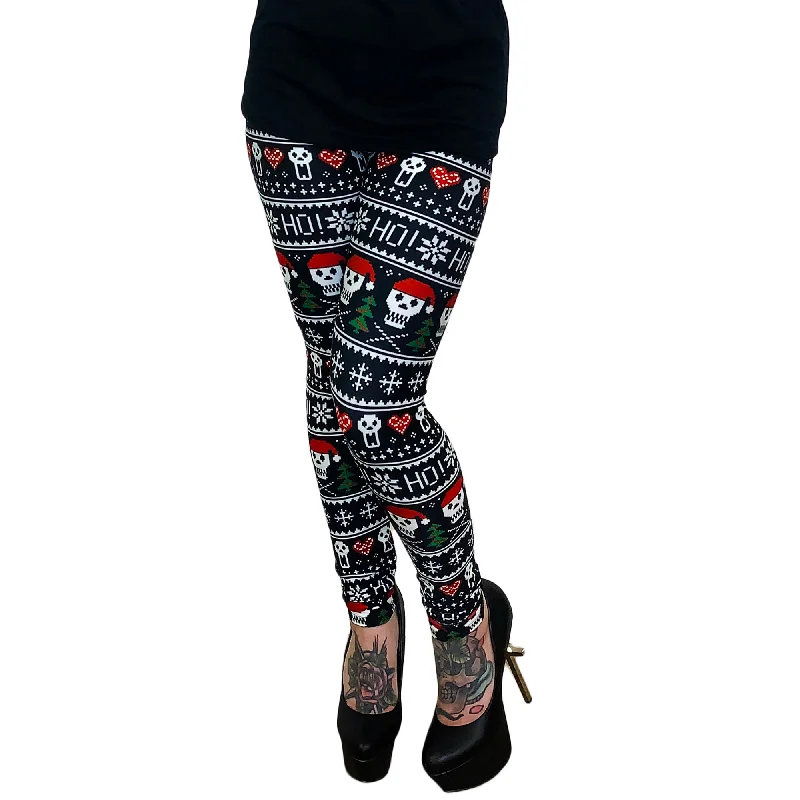 Ho Ho Ho Holiday High Waist Leggings Chic Smooth Fit Leggings