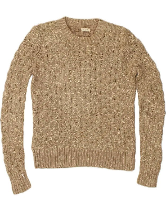 J. CREW Womens Crew Neck Jumper Sweater UK 12 Medium Beige Cotton Sweater Knitwear Pullover J. CREW Womens Crew Neck Jumper Sweater UK 12 Medium Beige Cotton Sweater Knitwear Pullover