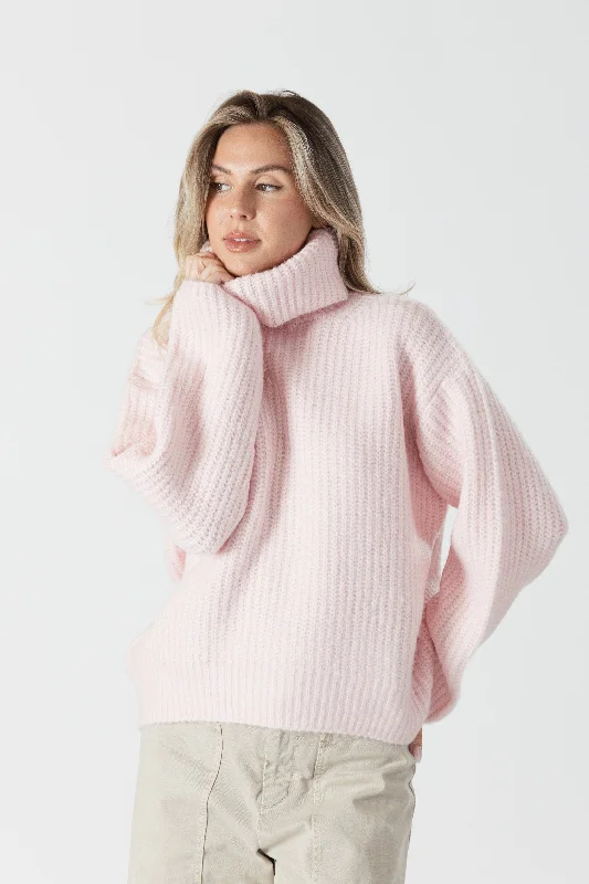 Sahar Ribbed Turtle Neck Sweater Silk Blend Satin Velvet