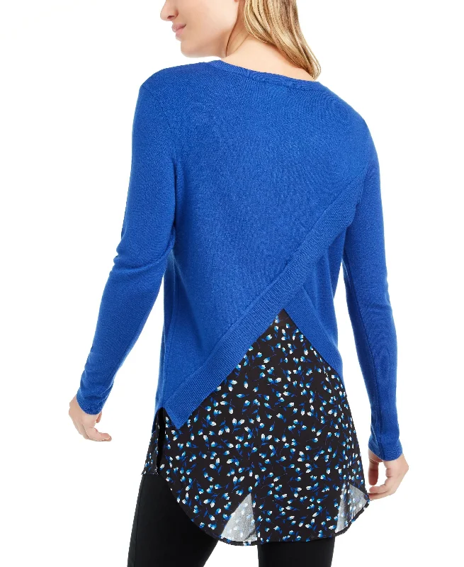 Maison Jules Contrast Envelope Back Sweater Terry Blend Velvet Blend Canvas Blend