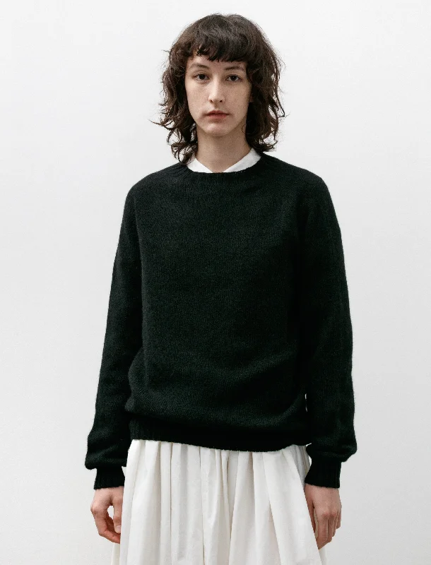 Neighbour Super Soft Crewneck Sweater Black Boat Neck Shawl Collar Notched Collar