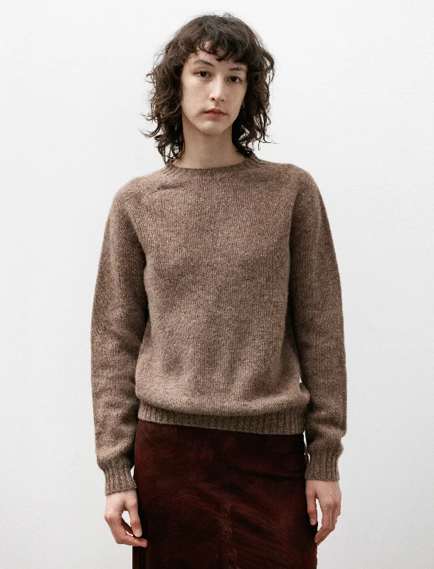 Neighbour Super Soft Crewneck Sweater Nutmeg Solid Print Embellished