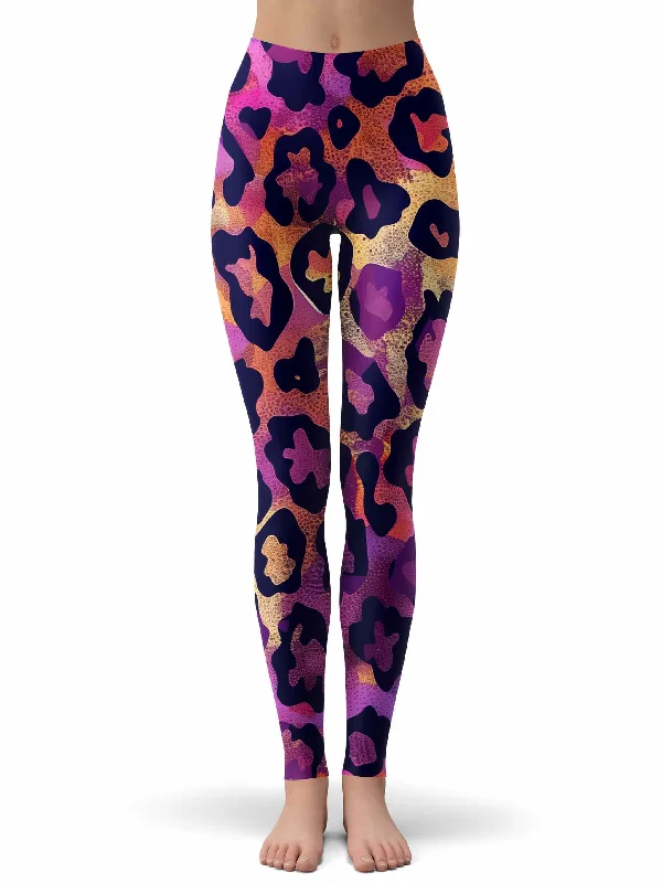 Neon Leopard Leggings Comfortable Yoga Tights Leggings