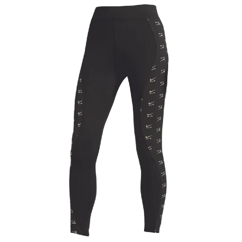 Nike Air All-Over Logo Black Leggings Cozy Full-Length Workout Leggings