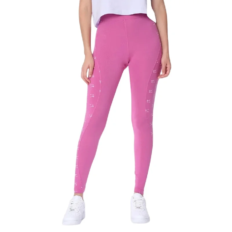Nike All Over Swoosh Logo Plain Purple Leggings Chic Floral Print Leggings
