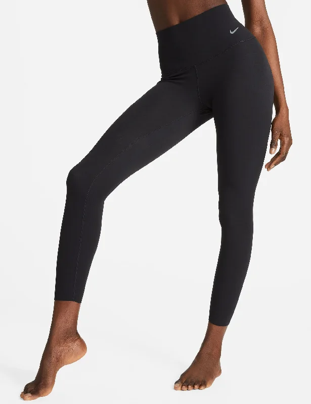 Zenvy High Waisted 7/8 Leggings - Black Trendy Full-Length Leggings