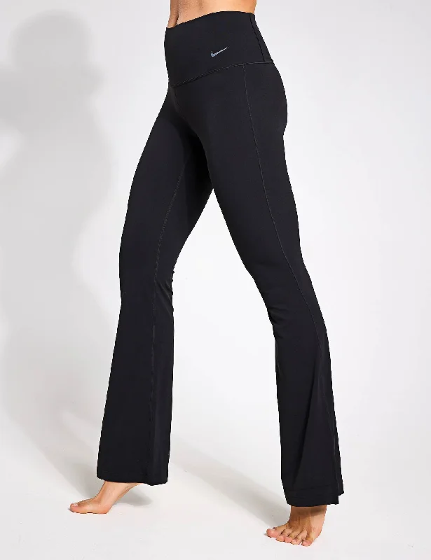 Zenvy High Waisted Flared Leggings - Black Elegant Black Leggings