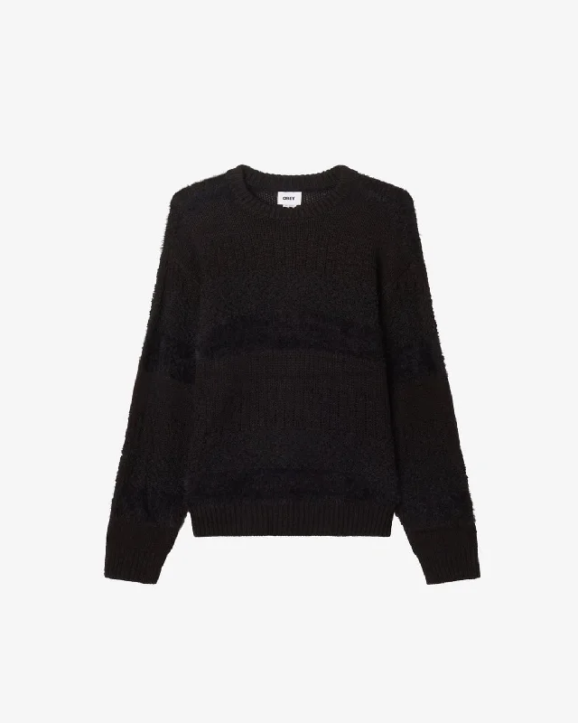Charles Crewneck Sweater Lace Blend Ribbed Blend Corduroy Blend