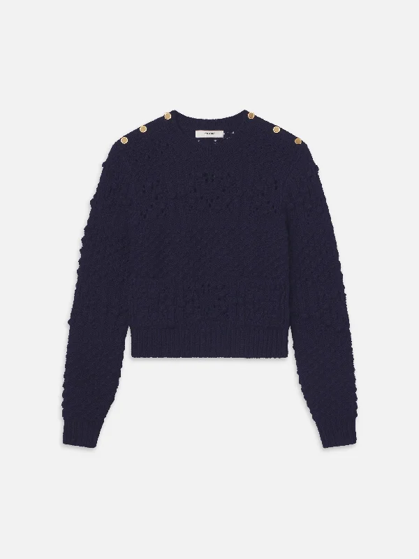 Patch Pocket Sweater -- Navy Notch Collar Peter Pan Collar Cowl Neck