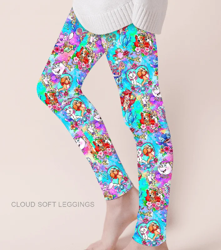 [Pre Sale] Lazy Days Best Friends - Adult & Kids Casual Cloud Soft Yoga Band Leggings (EST SHIP EARLY JAN) Fashionable Fitted Workout Leggings