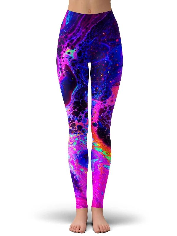 Psychedelic Radiation Leggings Stylish High-Waisted Leggings