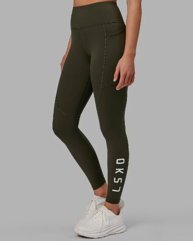 Rep Full Length Leggings - Forest Night Elegant Shiny Black Leggings