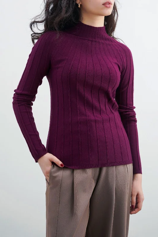 RIBBED BODYCON SWEATER Nylon Fabric Polyester Fabric Spandex Fabric