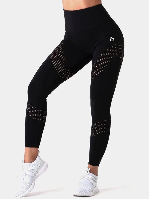 Ryderwear Pastels High Waisted Leggings - Black Stylish Compression Fit Leggings