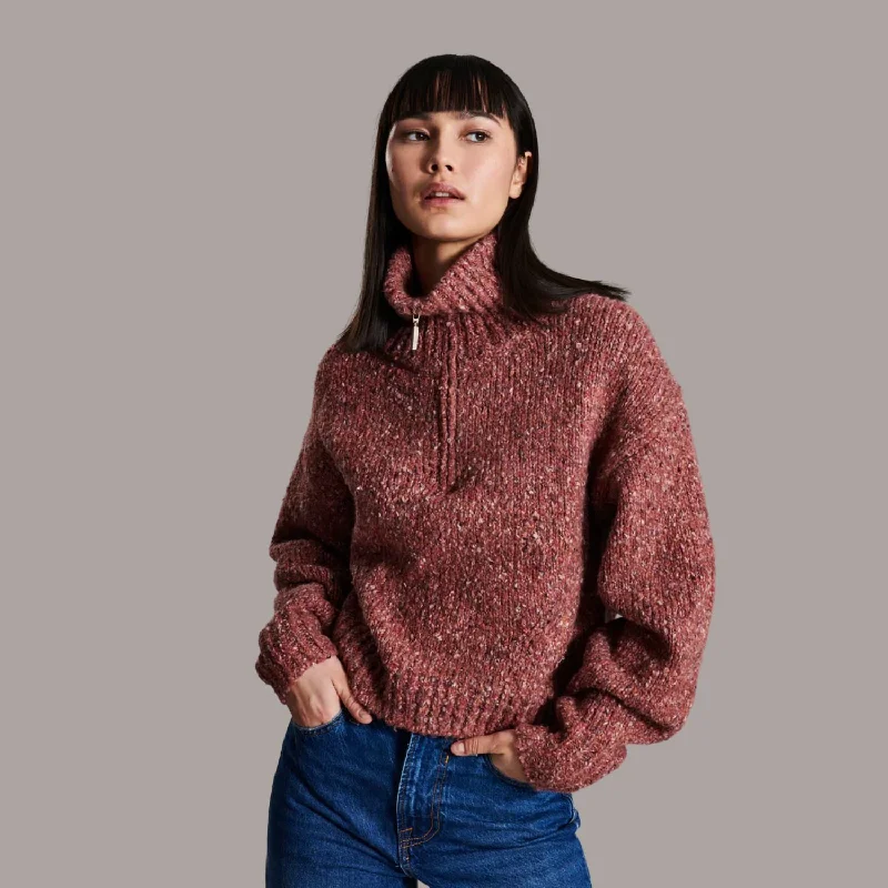 Sawyer Quarter Zip Sweater (Flame) Stylish Fashionable Trendy