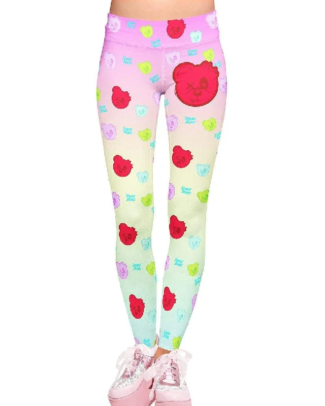 Scummy Bears Logo Candy Leggings Trendy Spandex Leggings