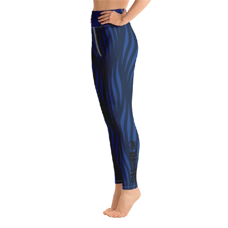 SHOALO - Wave Full Length Leggings Elegant Metallic Leggings